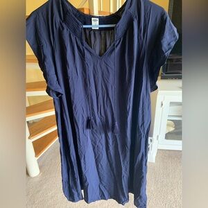 Women’s dress bathing suit coverup flowy tassels navy size XS